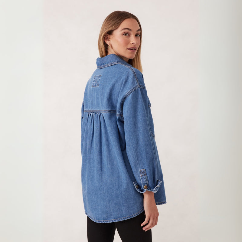 Ceres Essential Denim Shirt (Mid Blue)