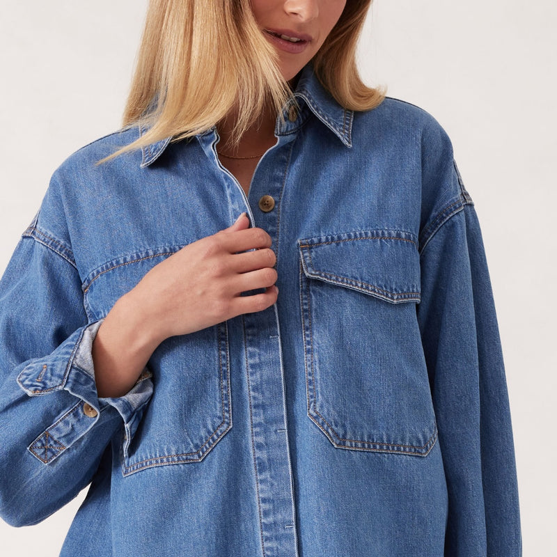 Ceres Essential Denim Shirt (Mid Blue)