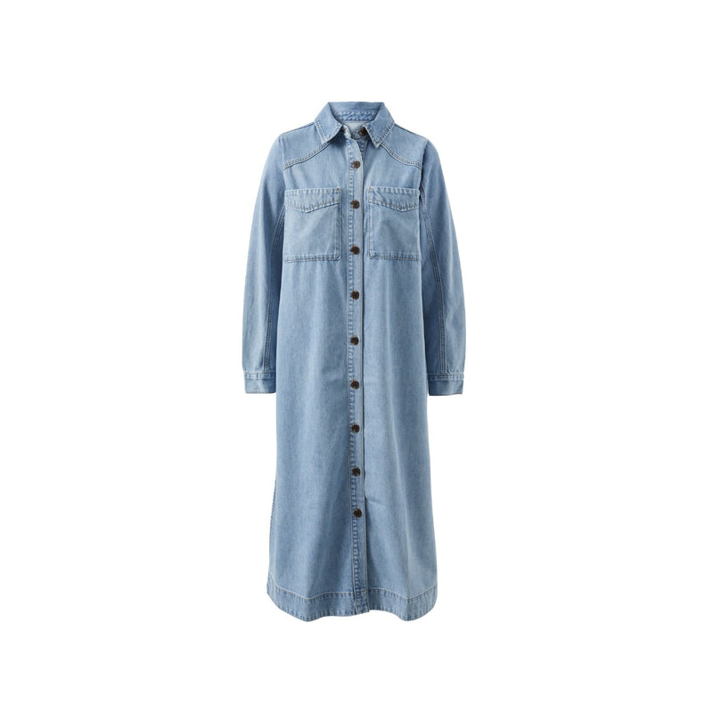 The dress has a relaxed body.