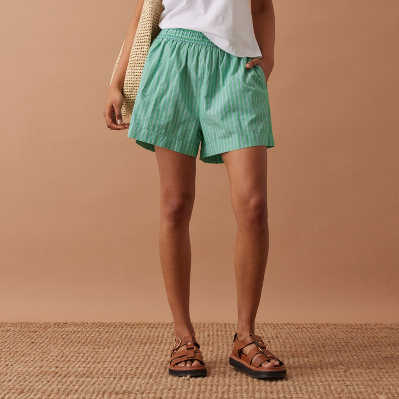 Mila Shorts (Zesty Green Stripe)