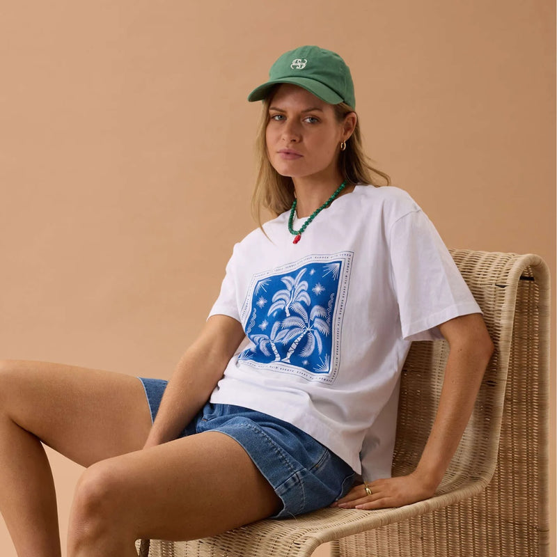 Ceres Stevie Slouchy Tee (Palm Scarf Print)