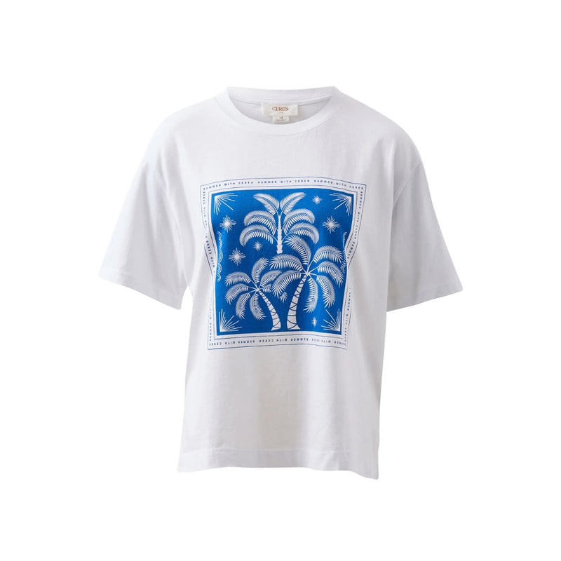 Ceres Stevie Slouchy Tee (Palm Scarf Print)