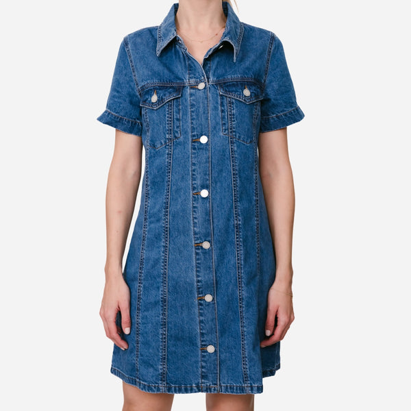 Avery Denim Dress (Mid Blue)