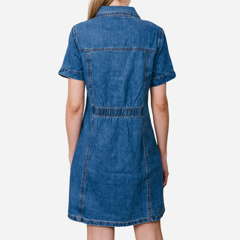 Avery Denim Dress (Mid Blue)