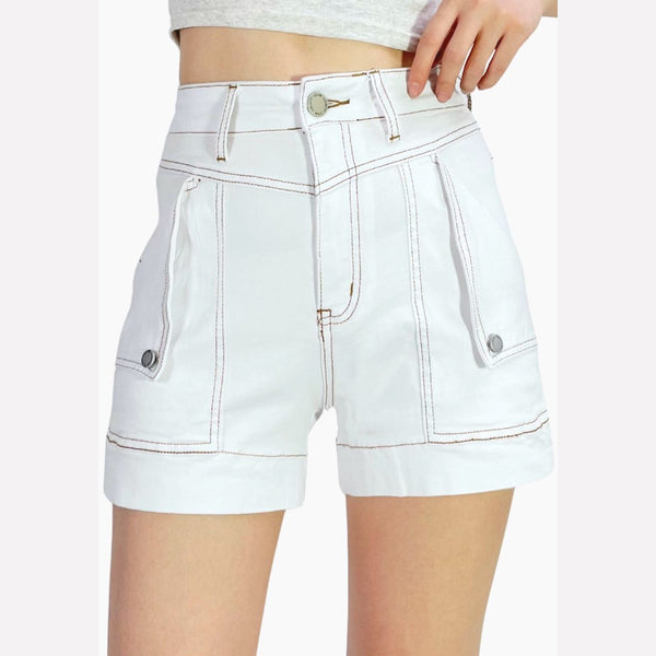 Billy Denim Shorts (White)