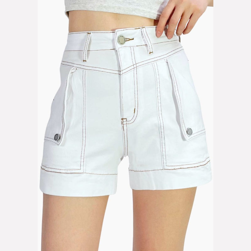 Billy Denim Shorts (White)