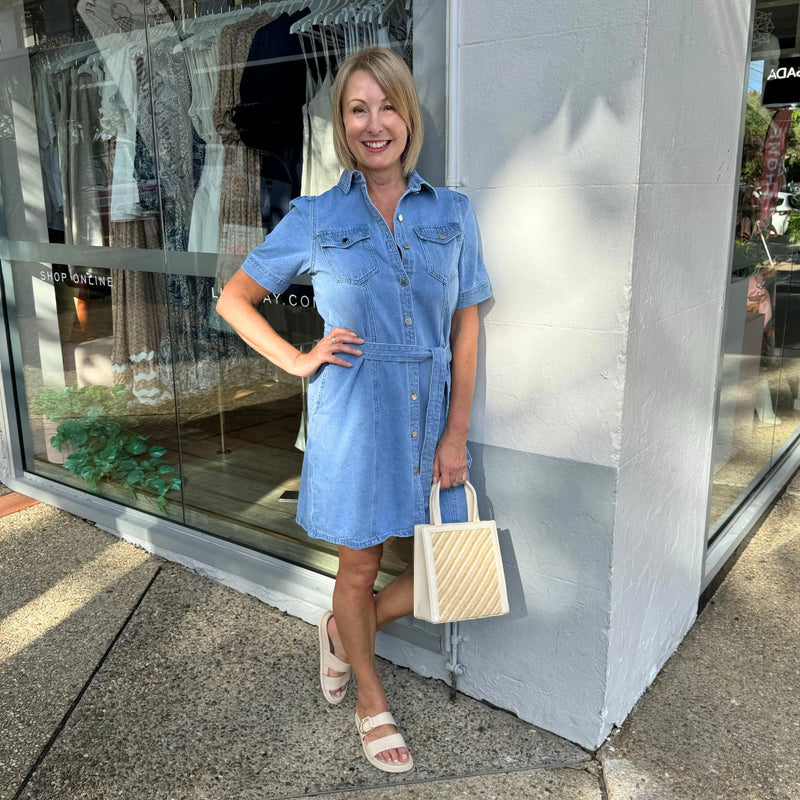 Jameson Denim Dress (Mid Blue)