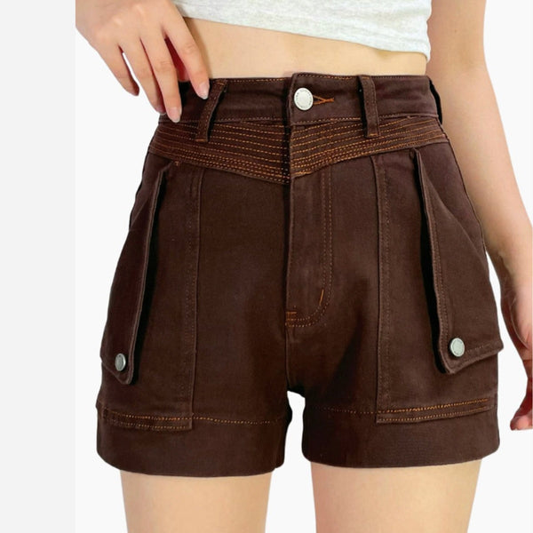 Lenny Denim Shorts (Chocolate)