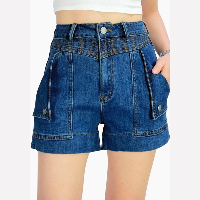 Lenny Denim Shorts (Dark Blue)