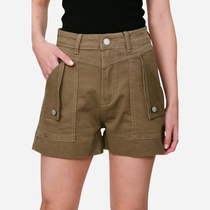 Lenny Denim Shorts (Khaki)