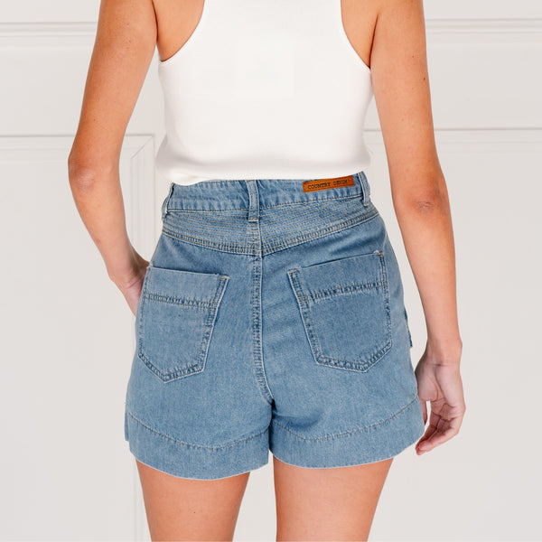 Lenny Denim Shorts (Light Blue)