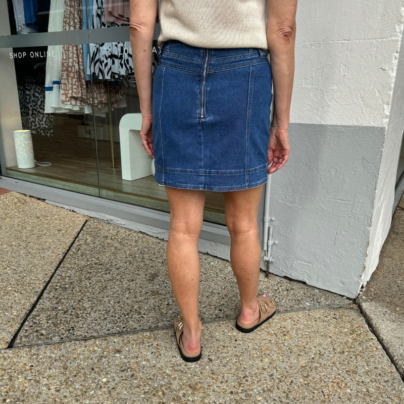 Storm Denim Skirt (Mid Blue)