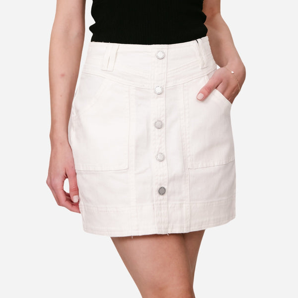 Storm Denim Skirt (White)