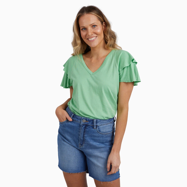 Tulip Tee by Elm in a light green (meadow) colour