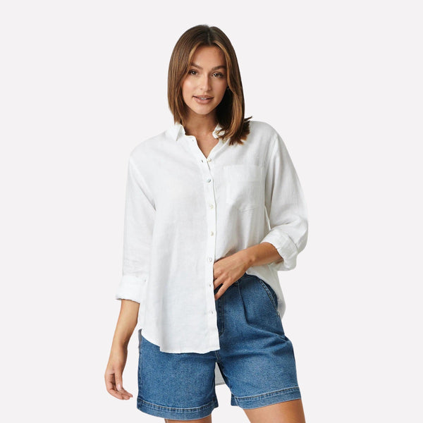 Classic Linen Shirt (White)