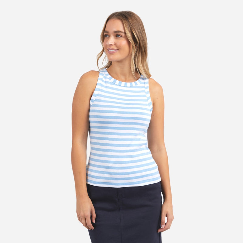 Foxwood Ruth Stripe Tank (Bluebell/White)