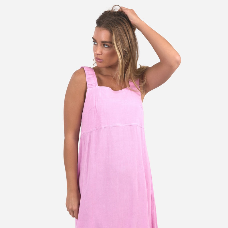 This pink dress is also bump friendly