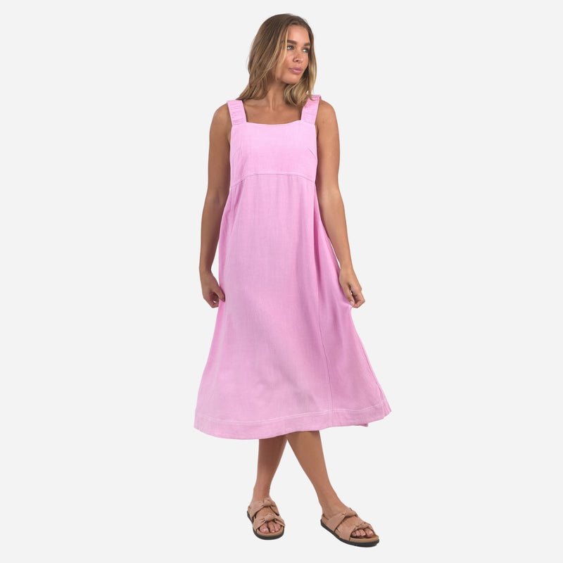 Foxwood Sage Midi Dress in a Fuchsia colour