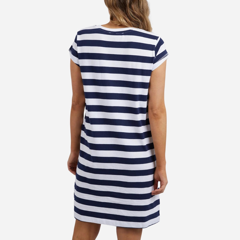 Foxwood Signature Stripe Tee Dress (Navy)