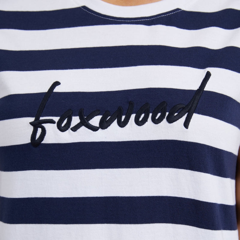 Foxwood Signature Stripe Tee Dress (Navy)