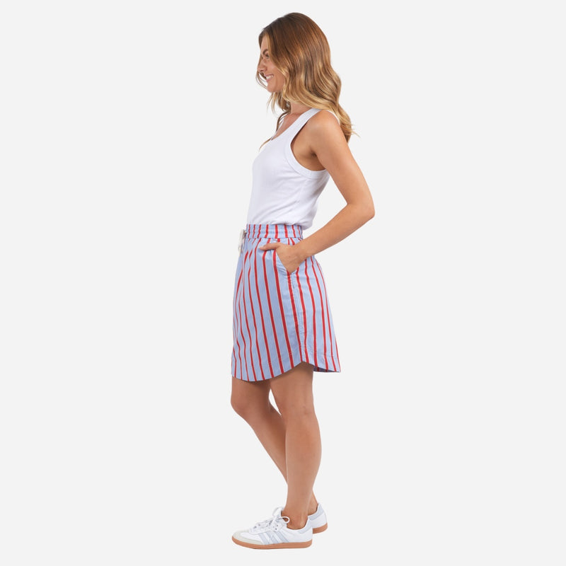 Foxwood Strike Skirt (Red/Blue Stripe)