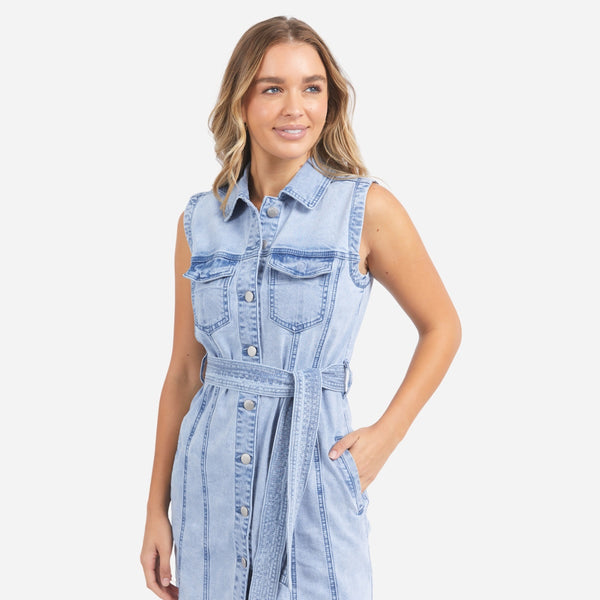 Foxwood Talbert Denim Dress (Light Blue)