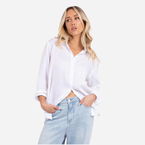 Hut Linen Shirt (White)