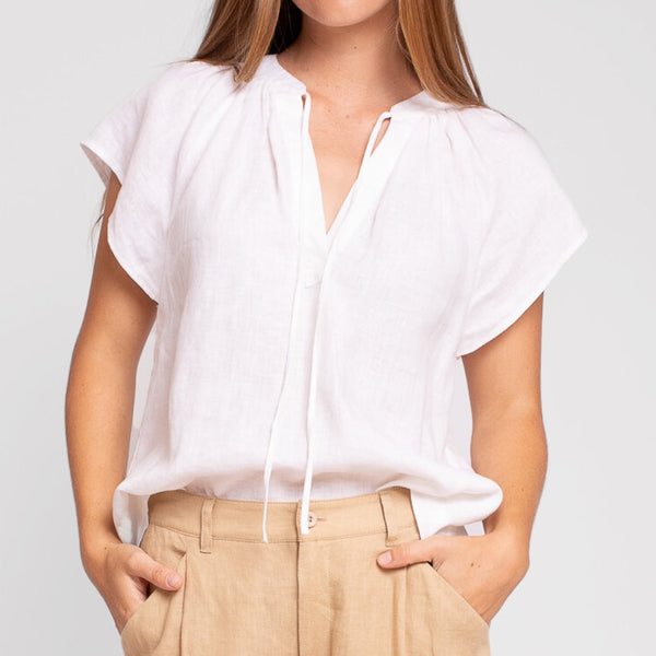 Catalina Linen Top (White)