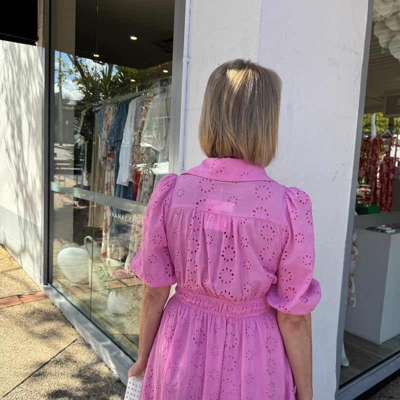 Upper back view of the dress.