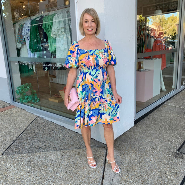 Anabelle Shirred Floral Dress