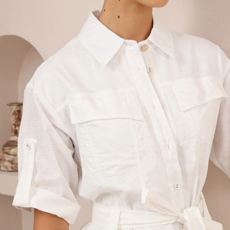Andie Shirt Dress (White)