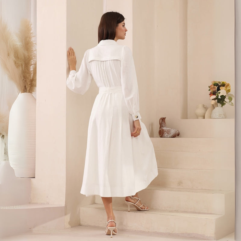 Full length view of the back of the dress.