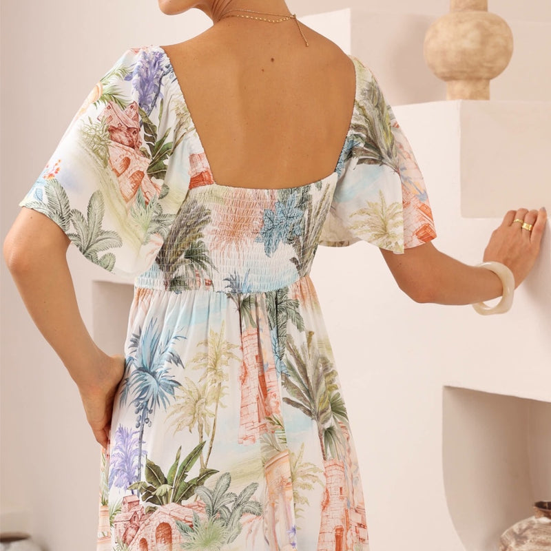 Katia Maxi Dress (Green Palm)