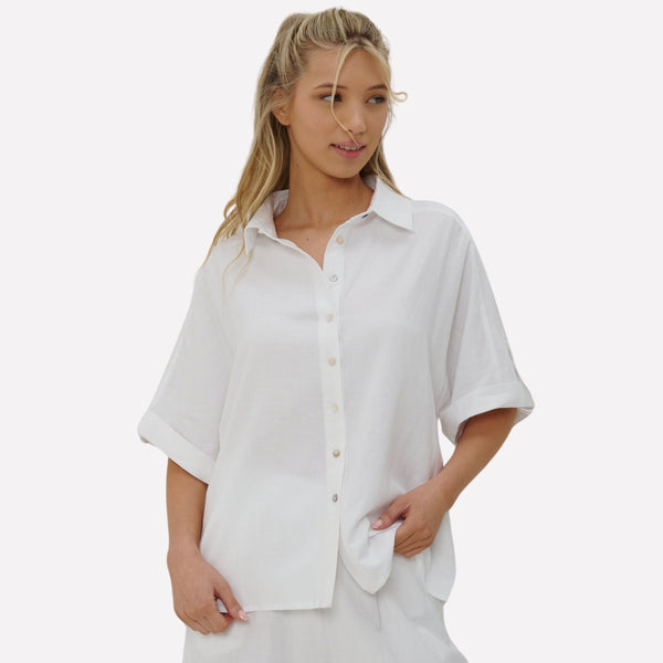 Mei Short Sleeve Shirt (White)
