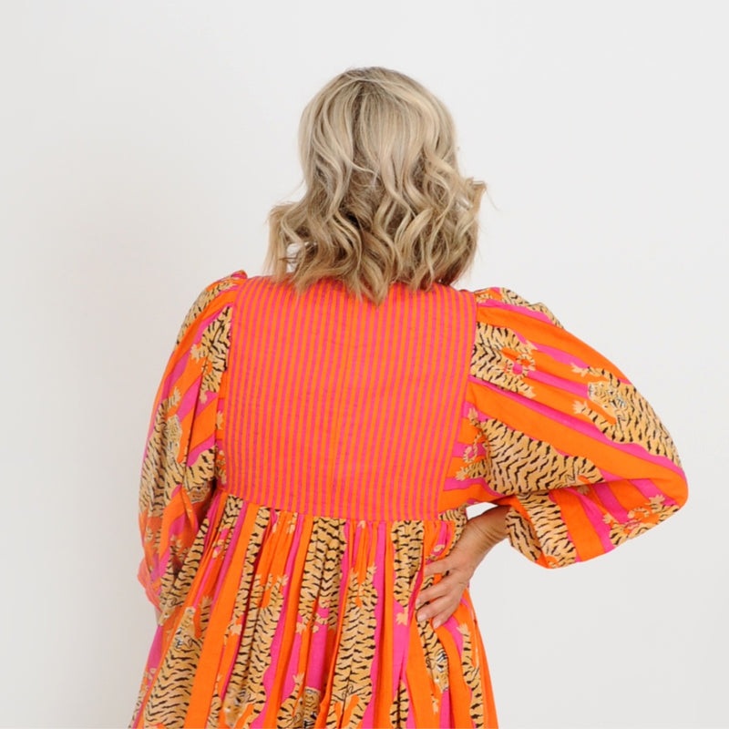 Jianna Tiger Dress (Orange)