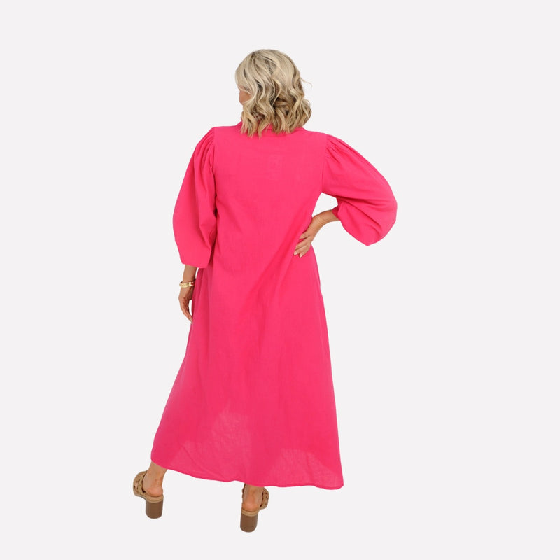 Paradise Palm Dress (Pink/Orange)