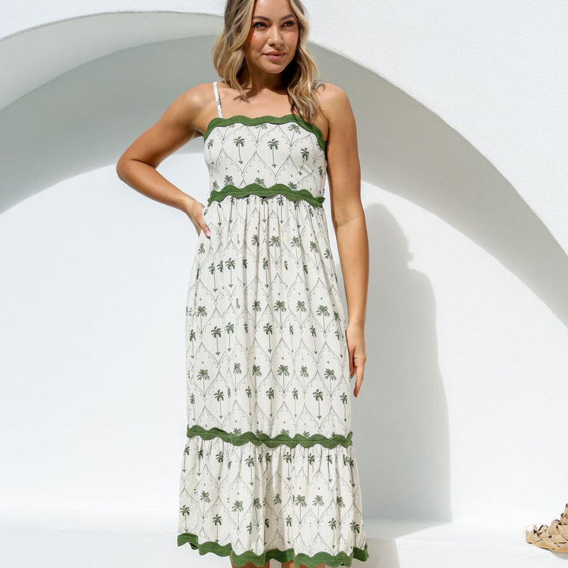 This lovely sundress has a fun resort vibe