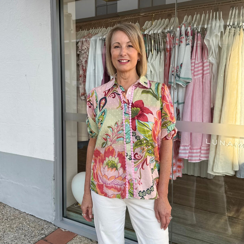 The shirt has a relaxed fit.