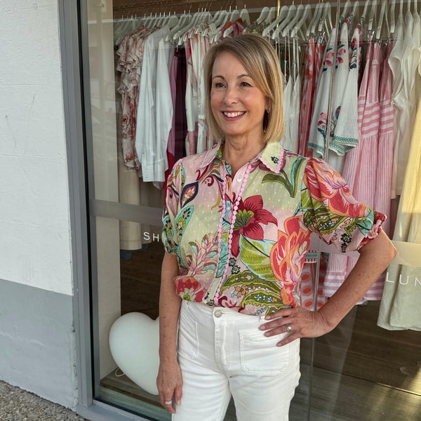St Tropez Shirt in a gorgeous floral print.