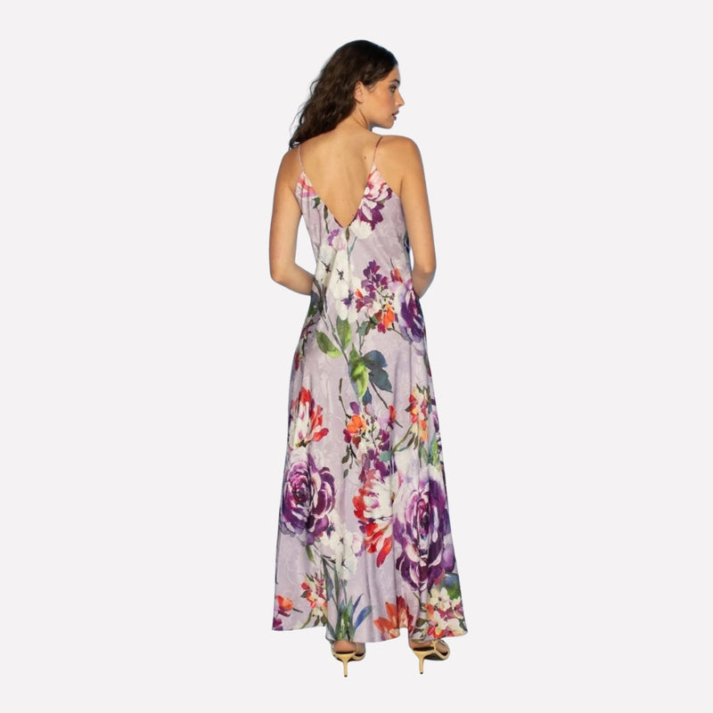 Back view of the dress - it has a V neckline.