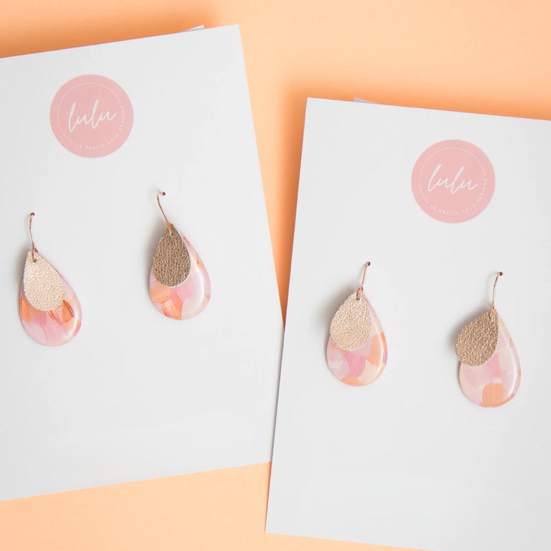 Noor Resin Dangle Earrings (Blushlight)
