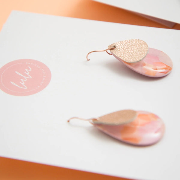 Noor Resin Dangle Earrings (Blushlight)