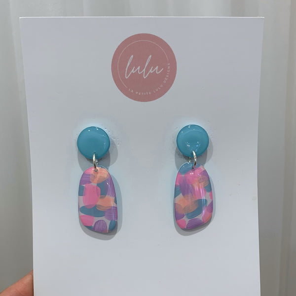 Candy Crush Resin Earrings (Blue)