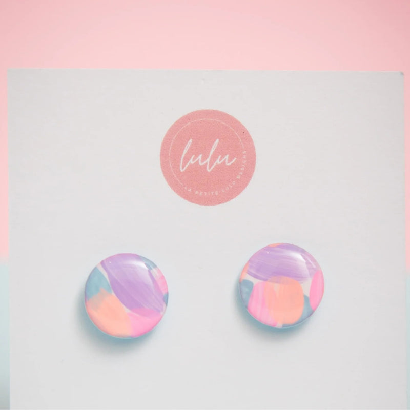 Candy Crush Round Stud Earrings by La Petite Lulu Designs.