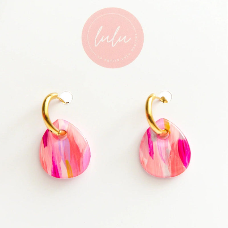 La Petite Lulu Designs - Isabella Huggie Earrings (Bubblegum Army)