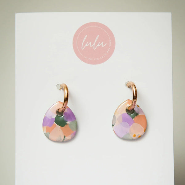 La Petite Lulu Designs - Pastel Mosaic Huggie Earrings