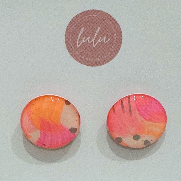 Round Stud Resin Earrings in Sweet Dreams
