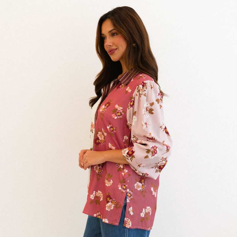 Side view of the shirt - it has small side splits.