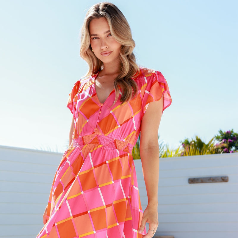 Nudara Maxi Dress (Pink/Orange)