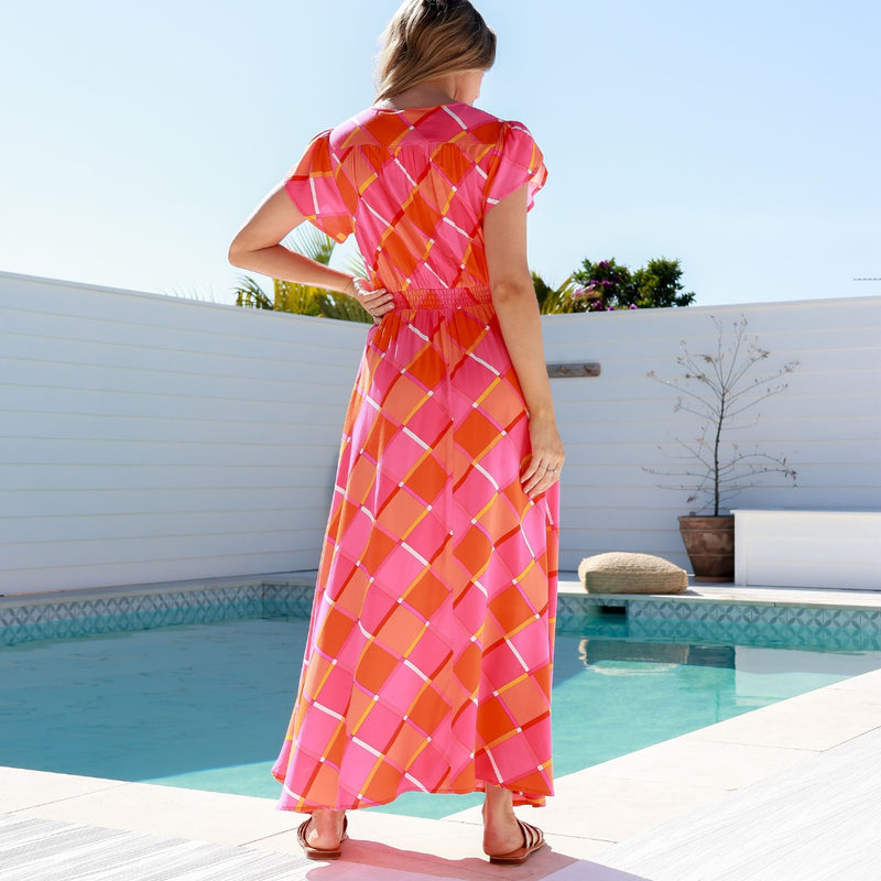 Nudara Maxi Dress (Pink/Orange)